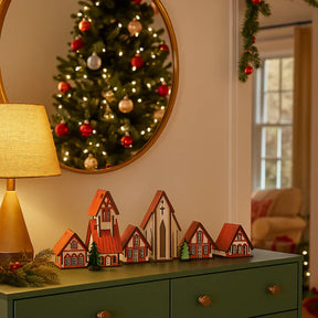 Vila de Natal Artesanal para Decoração Natalina