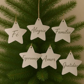 Kit de Estrelas Espelhadas com Palavras - 8 Estrelas