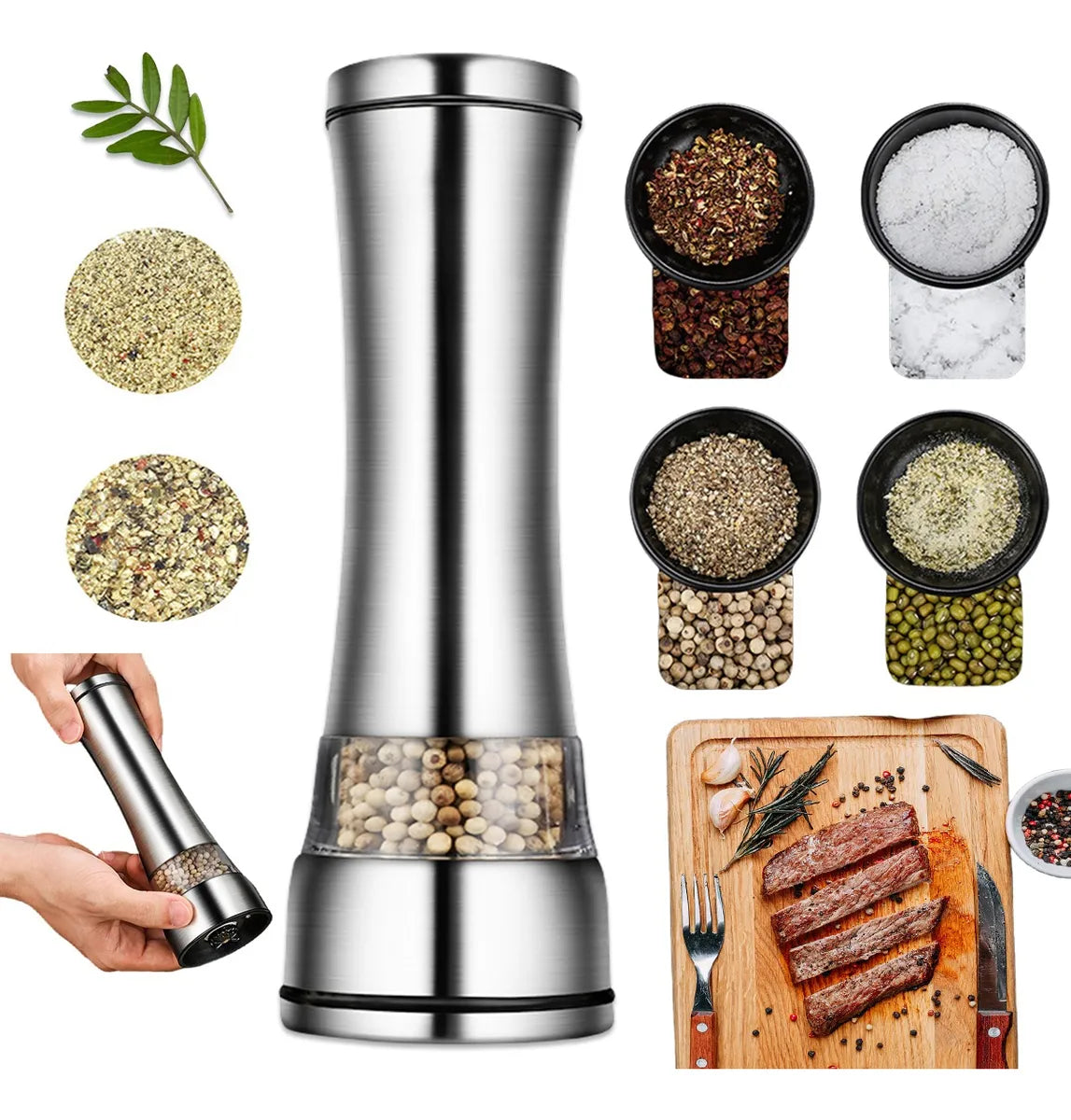 Moedor e Triturador de Pimenta e Sal