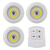 Luminária de Led com Controle Remoto Sem Fio - Kit 3 Lâmpadas