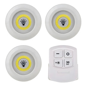 Luminária de Led com Controle Remoto Sem Fio - Kit 3 Lâmpadas
