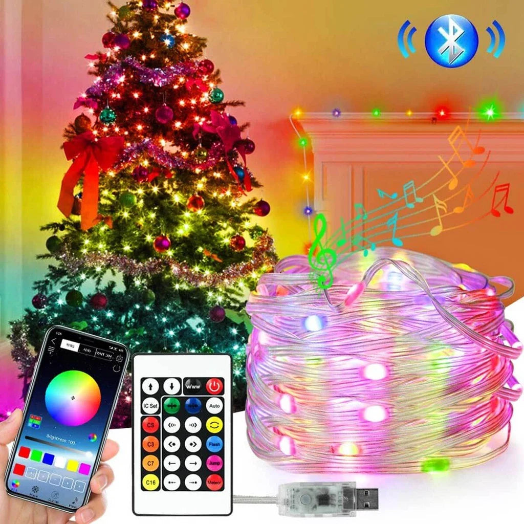 Pisca Pisca de Natal em Fita Led com Controle via Bluetooth