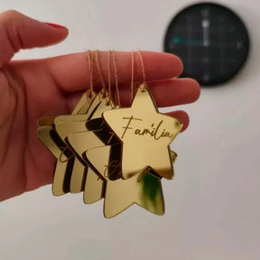 Kit de Estrelas Espelhadas com Palavras - 8 Estrelas