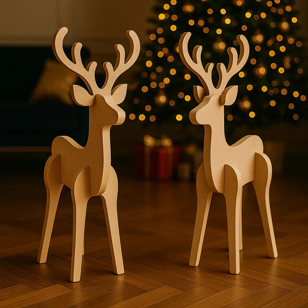 Rena e Treno de Decoração para Natal