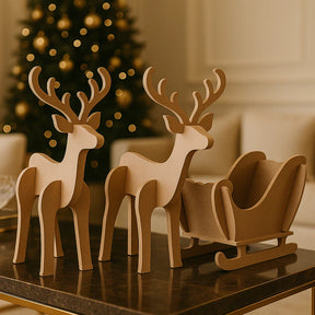 Rena e Treno de Decoração para Natal