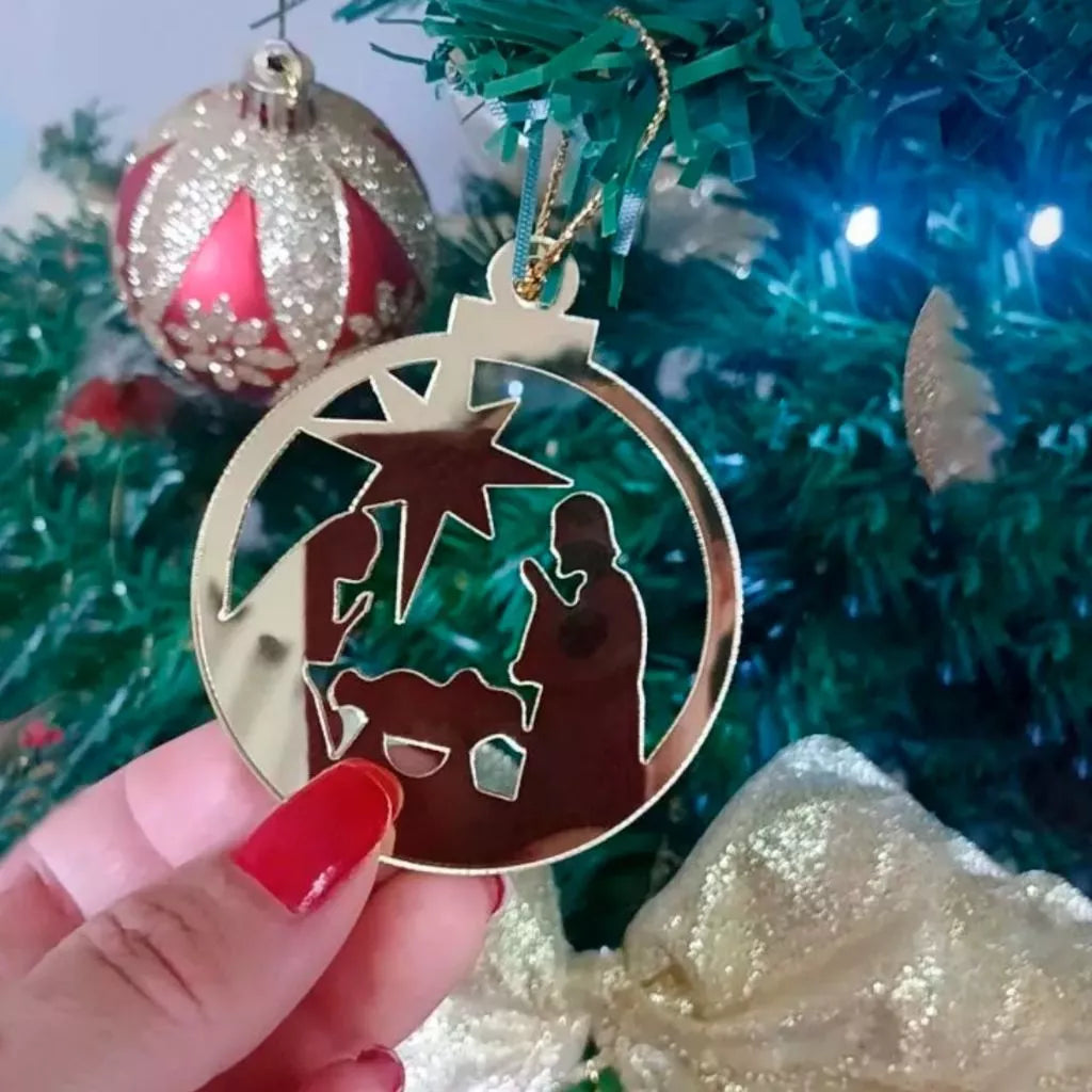 Kit Natalino de 8 Enfeites Religiosos