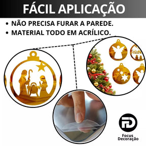 Kit Natalino de 8 Enfeites Religiosos