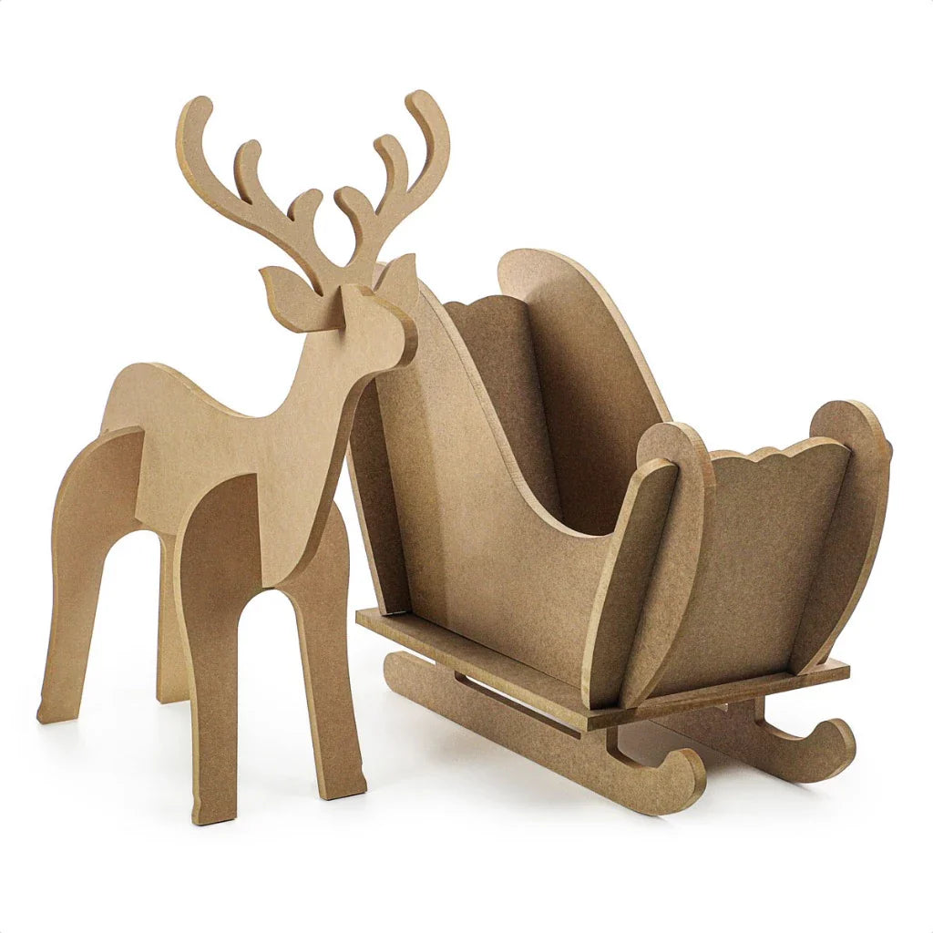 Rena e Treno de Decoração para Natal