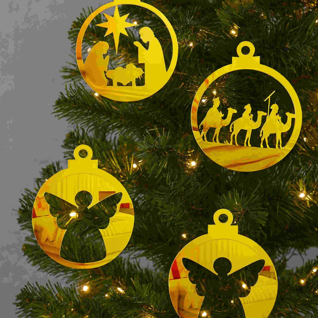 Kit Natalino de 8 Enfeites Religiosos