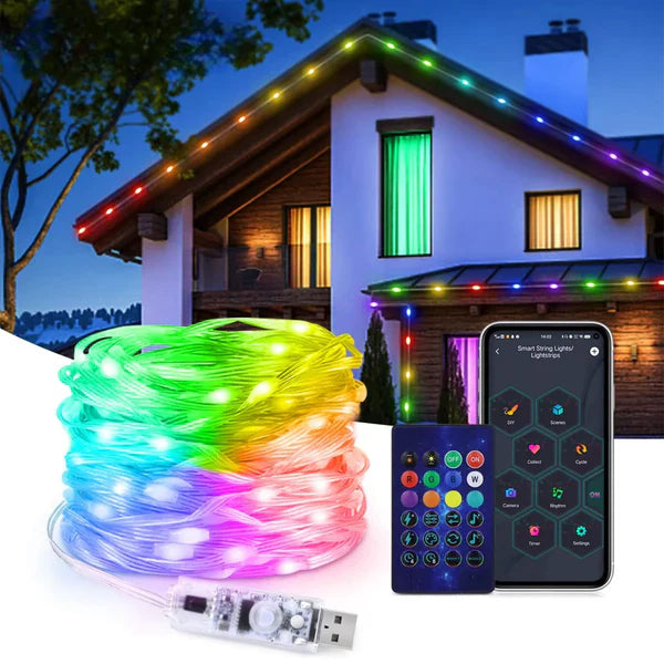 Pisca Pisca de Natal em Fita Led com Controle via Bluetooth