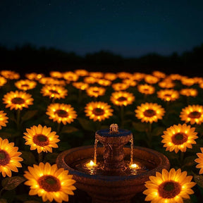 Luz Solar de Natal em Girassol com 3 Flores