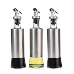 Galheteiro de Vidro com Aço Inox para Mesa