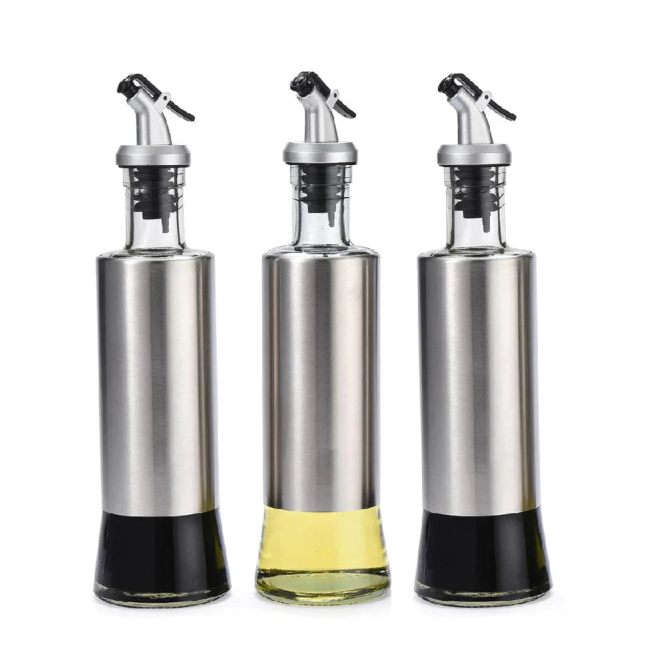 Galheteiro de Vidro com Aço Inox para Mesa