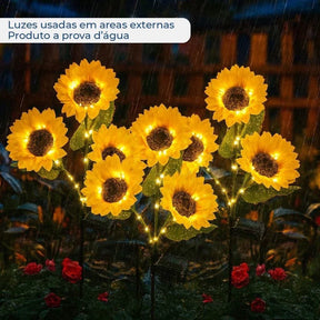 Luz Solar de Natal em Girassol com 3 Flores