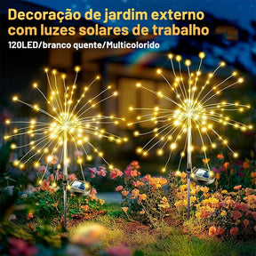 Luz Solar de Led Efeito Fogos de Artifício