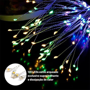 Luz Solar de Led Efeito Fogos de Artifício