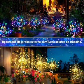 Luz Solar de Led Efeito Fogos de Artifício