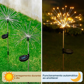 Luz Solar de Led Efeito Fogos de Artifício