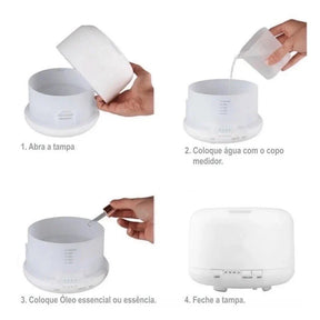 Umidificador e Difusor de Ar com Luminária
